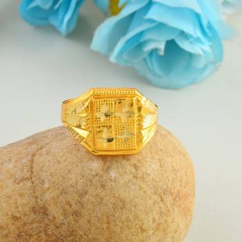 Memoir brass micron gold men traditional finger ring 1