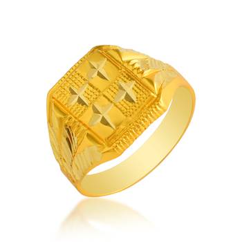 Memoir brass micron gold men traditional finger ring 2