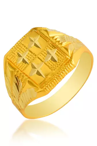 Memoir brass micron gold men traditional finger ring