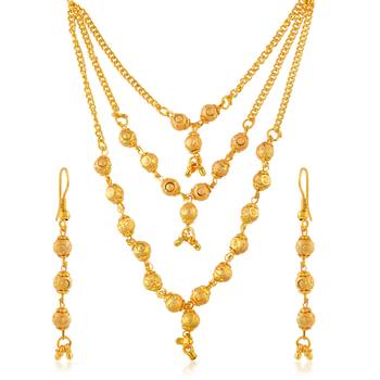Memoir brass micron 24kt gold plated handmade ball bead chain necklace 1