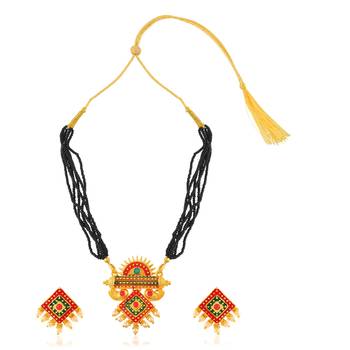 Memoir brass gold handmade necklace set women 2