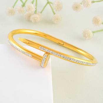 Memoir brass micron gold cz nail design fashion kada openable men women 1