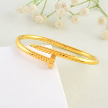 Memoir brass gold nail design free size openable kada 1