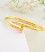 Memoir brass gold nail design free size openable kada