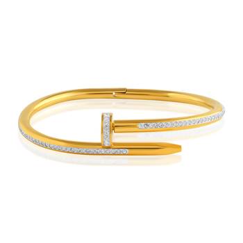 Memoir brass micron gold cz nail design fashion kada openable men women 3