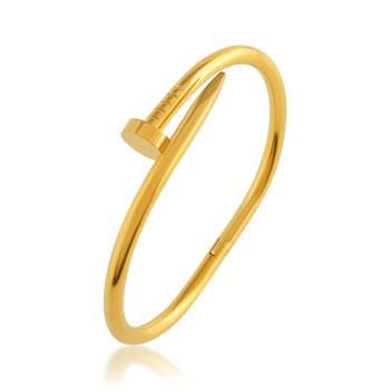 Memoir brass gold nail design free size openable kada 2