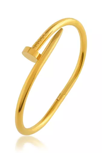 Memoir brass gold nail design free size openable kada