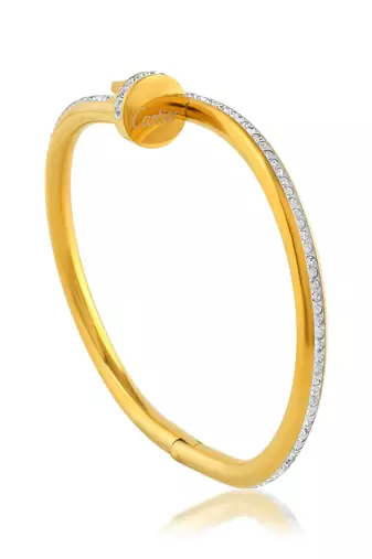 Memoir brass micron gold cz nail design fashion kada openable men women
