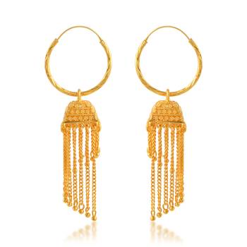 Memoir brass gold hoop bali jhumki traditional earrings 1