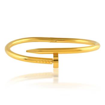 Memoir brass gold nail design free size openable kada 3