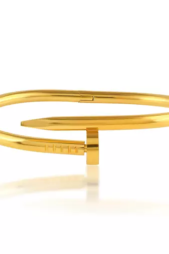 Memoir brass gold nail design free size openable kada