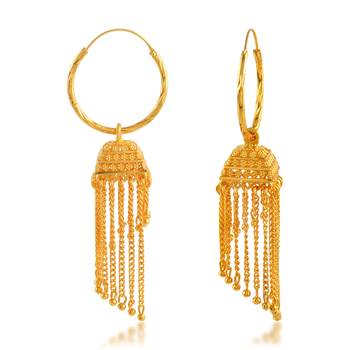 Memoir brass gold hoop bali jhumki traditional earrings 2