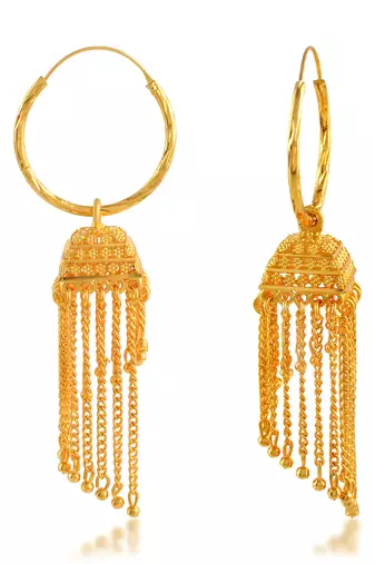 Memoir brass gold hoop bali jhumki traditional earrings