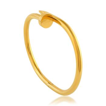 Memoir brass gold nail design free size openable kada 4