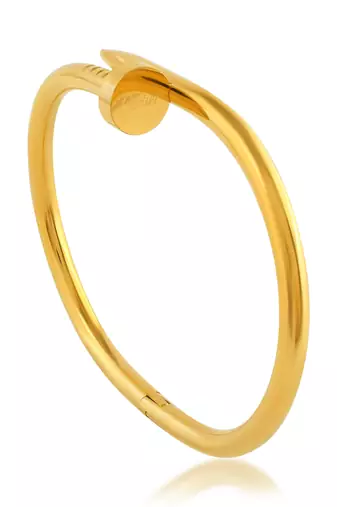 Memoir brass gold nail design free size openable kada