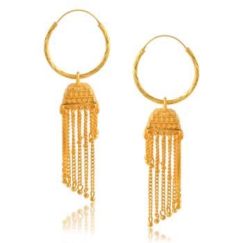 Memoir brass gold hoop bali jhumki traditional earrings 3