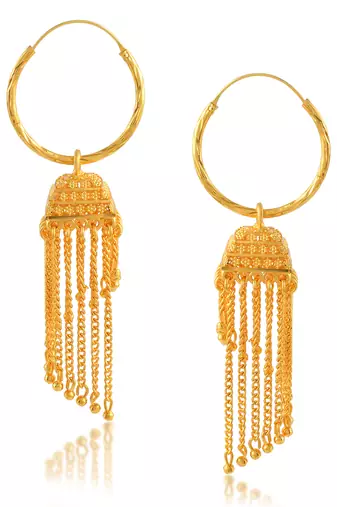 Memoir brass gold hoop bali jhumki traditional earrings