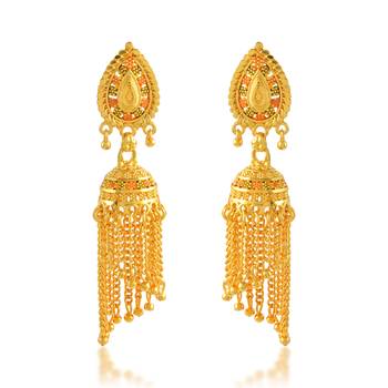 Memoir brass gold small tassled jhumki 1