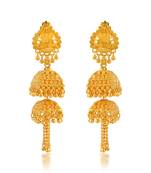Memoir brass gold square tassled jhumki women traditional