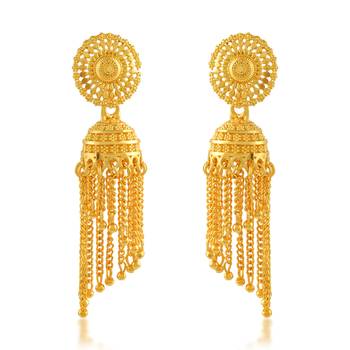 Memoir brass micron 24kt gold small traditional jhumki earrings women 1