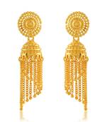Memoir brass micron 24kt gold small traditional jhumki earrings women