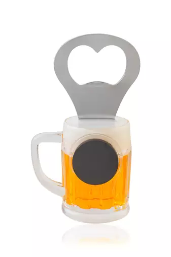 Memoir acrylic beer mug design bottle opener