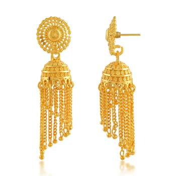 Memoir brass micron 24kt gold small traditional jhumki earrings women 2