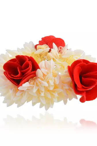 Memoir imitation jasmine with rose elastic gajra veni hair accessory women