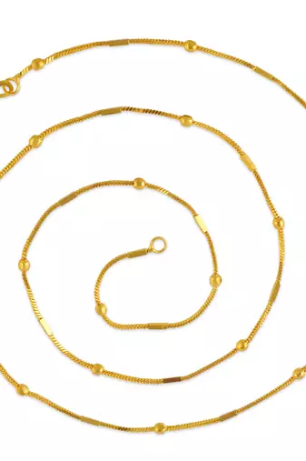 Memoir brass 24kt micron gold thin sober chain men women