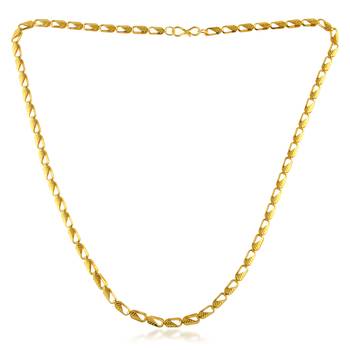 Memoir brass 24kt micron gold flat design  sober chain men women 1
