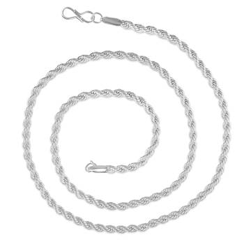 Memoir brass silver plated rope design chain men women 3