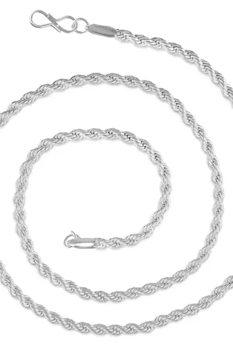 Memoir brass silver plated rope design chain men women
