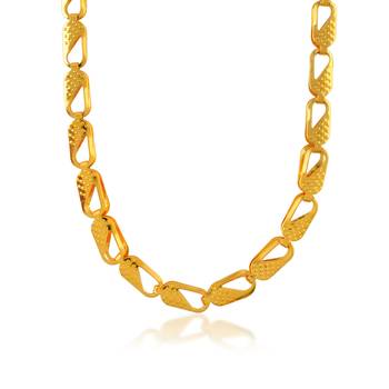 Memoir brass 24kt micron gold flat design  sober chain men women 2