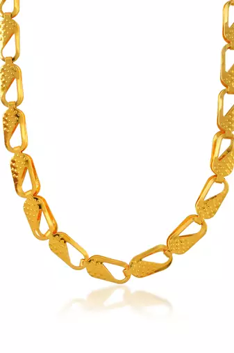 Memoir brass 24kt micron gold flat design  sober chain men women