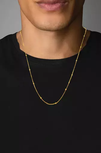Memoir brass 24kt micron gold thin sober chain men women
