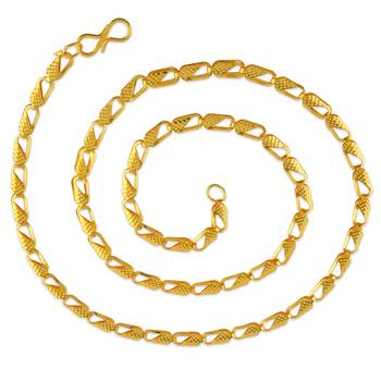Memoir brass 24kt micron gold flat design  sober chain men women 3