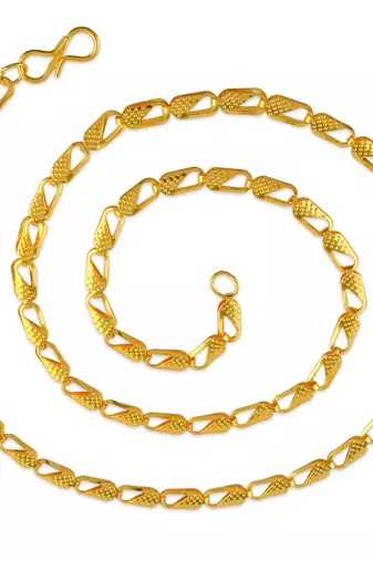 Memoir brass 24kt micron gold flat design  sober chain men women