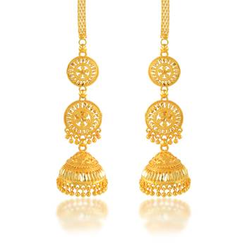 Memoir brass double umbrella traditional jhumki for women 1
