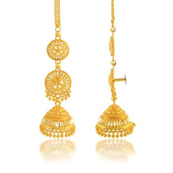 Memoir brass double umbrella traditional jhumki for women 2