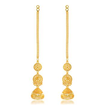 Memoir brass double umbrella traditional jhumki for women 3