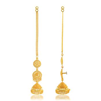 Memoir brass double umbrella traditional jhumki for women 4