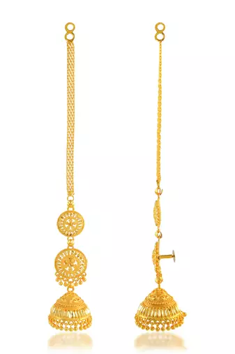 Memoir brass double umbrella traditional jhumki for women