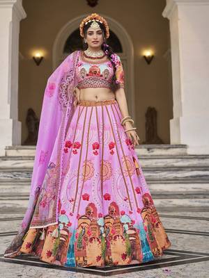 Designer Pink Lehenga Choli with Cut-Dana and Kasab Work 1