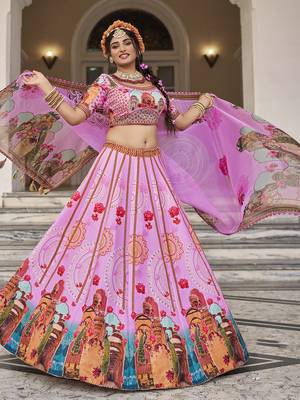 Designer Pink Lehenga Choli with Cut-Dana and Kasab Work 2