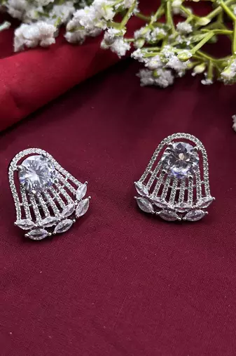 Ad cubic zirconia crystal studs | monalisa stone indian jewelry