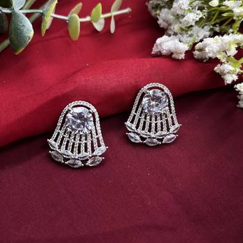 Ad cubic zirconia crystal studs | monalisa stone indian jewelry 3