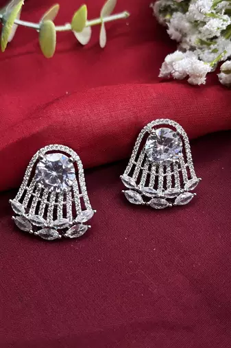 Ad cubic zirconia crystal studs | monalisa stone indian jewelry