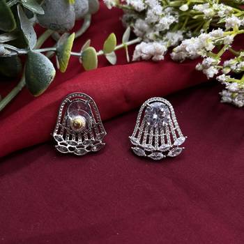 Ad cubic zirconia crystal studs | monalisa stone indian jewelry 4