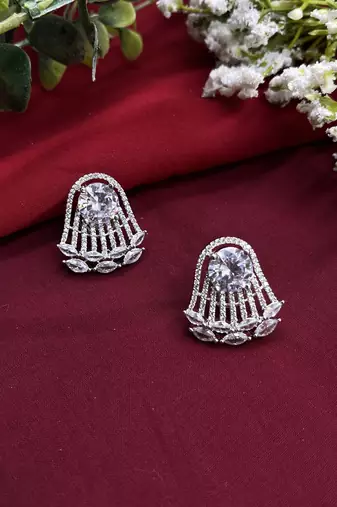 Ad cubic zirconia crystal studs | monalisa stone indian jewelry