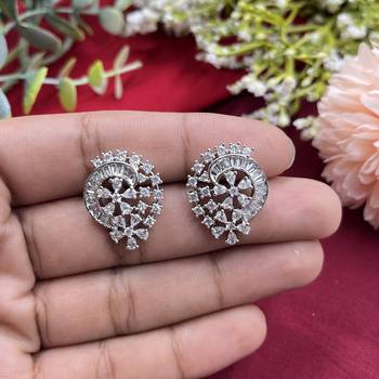 Sparkling american diamond crystal stud earrings 1